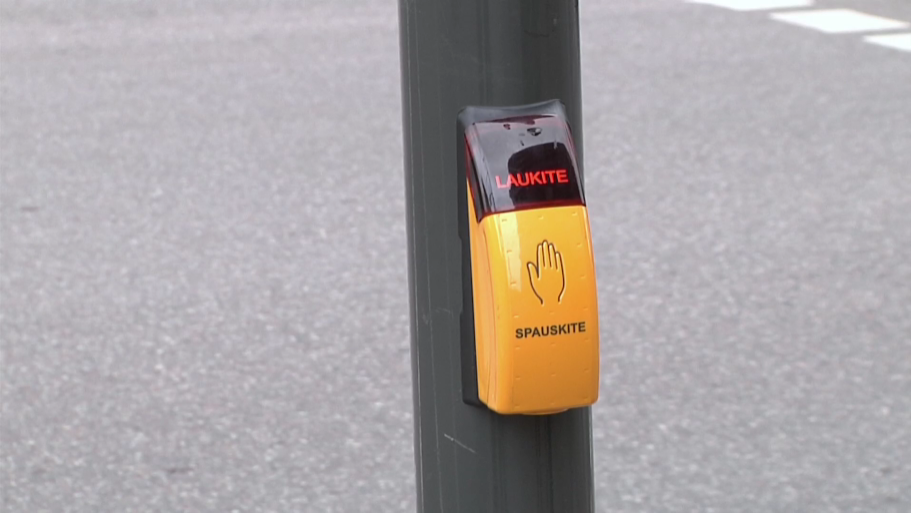 šviesoforo signalo iškvietimo mygtukas