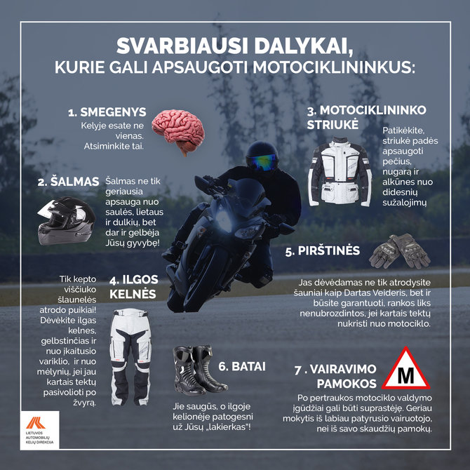 Reikalavimai motociklu vairuotojams