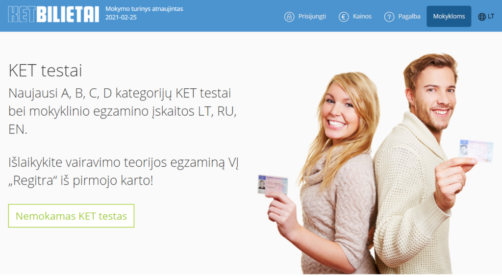 ketbilietai.lt - Naujausi Regitros KET bilietai vairavimo egzaminas
