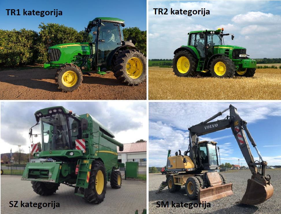 Kokios yra traktorininko kategorijos?