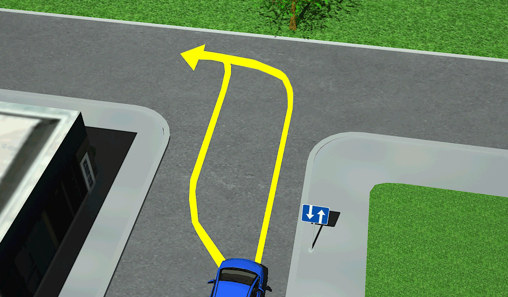 Nuo kurio važiuojamosios dalies krašto, vairuotojui leidžiama pasukti į kairę?