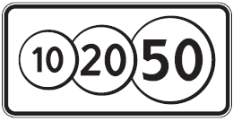 840 – Mokamos paslaugos (Nurodo, kad už paslaugas reikia mokėti. Lentelė, įrengta kartu su kelio ženklu „Kelio arba dviračių trasos numeris“, pažymi vietą, nuo kurios kelias mokamas. Jeigu lentelėje nurodytas galiojimo laikas, už paslaugas reikia mokėti nurodytu laiku. Prie lentelės gali būti nurodoma informacija apie rinkliavų zoną)