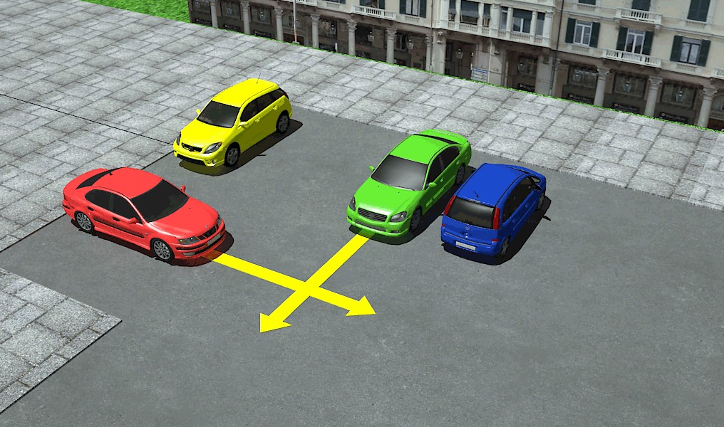 Dešiniosios rankos taisyklė stovėjimo aikštelėse