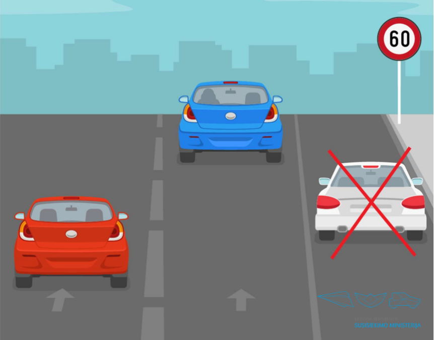 150.17. kelio pusėje, kurioje yra dvi ir daugiau eismo juostų ir nustatytas važiavimo greitis didesnis kaip 50 km/h, išskyrus specialiai stovėti skirtas vietas, pažymėtas atitinkamais kelio ženklais ir (ar) horizontaliuoju ženklinimu, arba sustojimą maršrutiniam transportui skirtose stotelėse ar kelkraštyje.